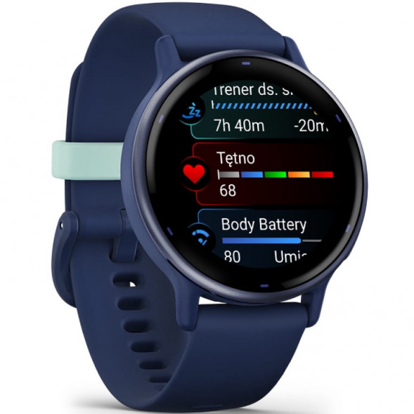 Умные часы Garmin Vivoactive 5, синие с металлически-синим безелем и силиконовым ремешком 010-02862-12 в Севастополе