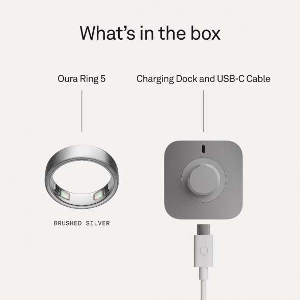 Умное кольцо Oura Ring 5 (размер 7), матовое серебро/Brushed Silver в Севастополе