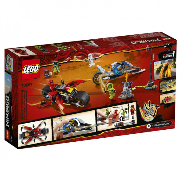Конструктор LEGO Ninjago 70667 Мотоцикл-клинок Кая и снегоход Зейна в Севастополе