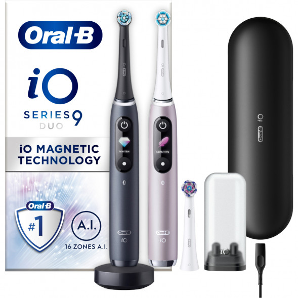 Набор из 2-х электрических зубных щеток Oral-B iO Series 9 Duo, Black Onyx и Rose Quartz в Севастополе