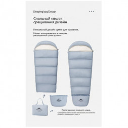 Спальный мешок Naturehike C180 (190x75см), голубой