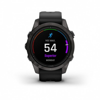 Умные часы Garmin EPIX PRO (Gen 2) Sapphire Edition 42 мм, титановый, угольно-серый, DLC, черный ремешок 010-02802-15 в Севастополе