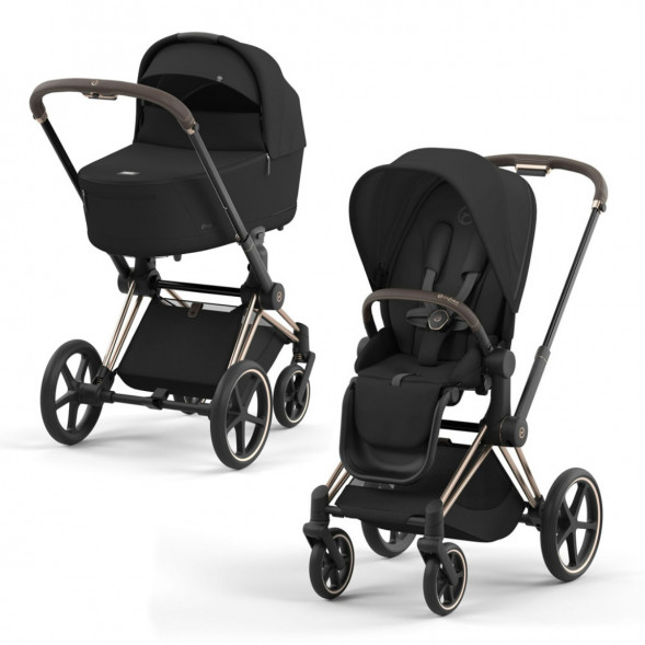 Коляска 2 в 1 Cybex Priam IV Sepia Black, шасси Rosegold в Севастополе
