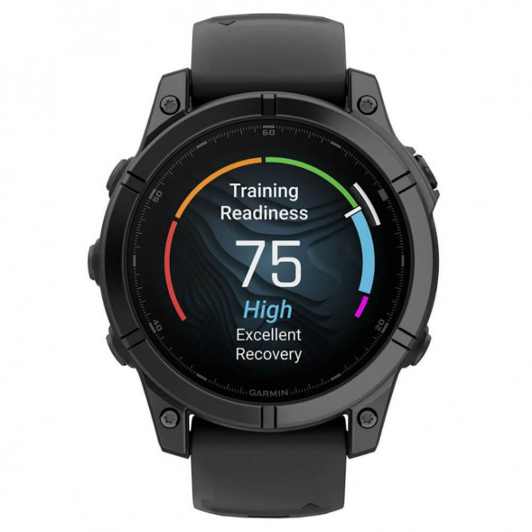 Умные часы Garmin Fenix E 47мм Amoled Slate Grey Steel с чёрным силиконовым ремешком 010-03025-01 в Севастополе