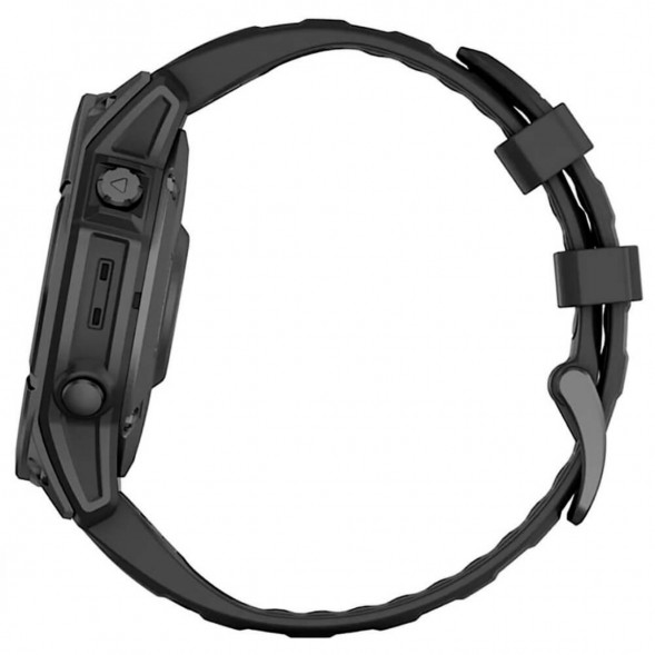 Умные часы Garmin Fenix E 47мм Amoled Slate Grey Steel с чёрным силиконовым ремешком 010-03025-01 в Севастополе