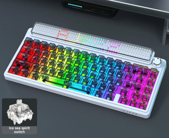Беспроводная игровая механическая клавиатура Ajazz Pixel 68, 8K, Hot-Swap, RGB, с матричным LED экраном в Севастополе