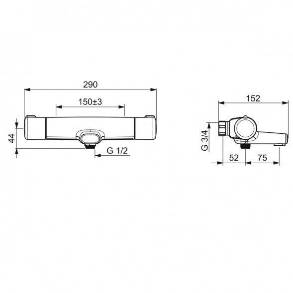 Термостатический смеситель Oras Nova ECO (7462G), хром в Севастополе