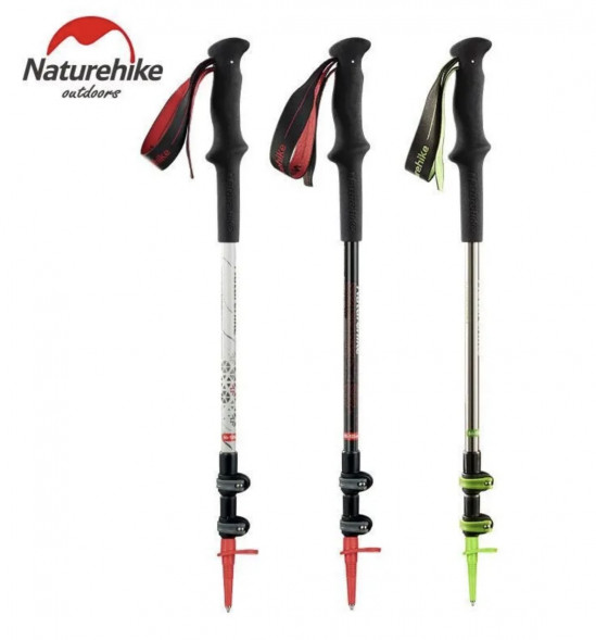 Треккинговая палка Naturehike 135 см, 1 шт., белый/красный в Севастополе