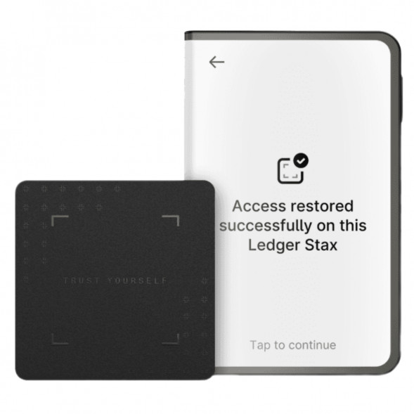 Аппаратный холодный криптокошелек Ledger Stax c чехлом Magnet Shell Black + Recovery Key в Севастополе