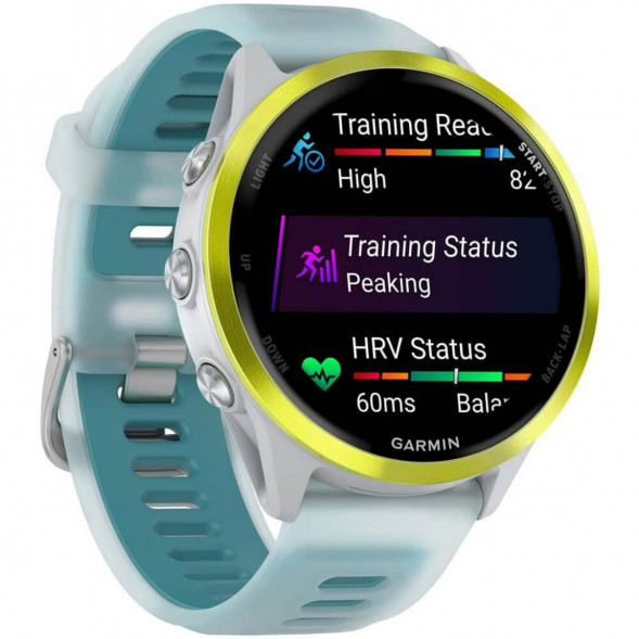 Умные часы Garmin Forerunner 570 47 мм Amp Yellow Aluminium/Translucent Whitestone/Turquoise 010-02971-01 в Севастополе