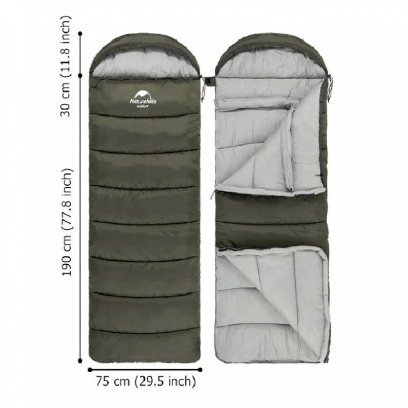 Спальный мешок Naturehike U350S (Левый), коричневый в Севастополе