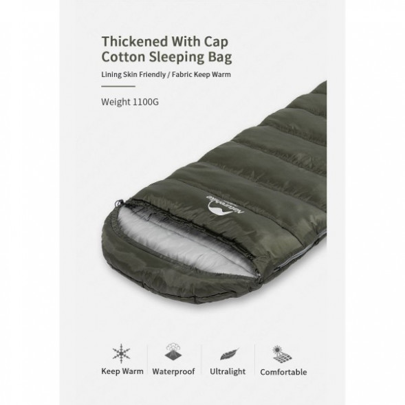 Спальный мешок Naturehike U350S (Правый), коричневый в Севастополе