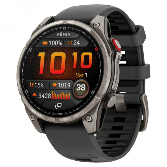 Умные часы Garmin Fenix 8 PRO, 47 мм, AMOLED, Sapphire, Titanium with Graphite/Black Silicone Band 010-03198-10 в Севастополе