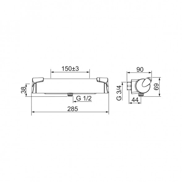 Термостатический смеситель для душа Oras Optima (7160), хром в Севастополе