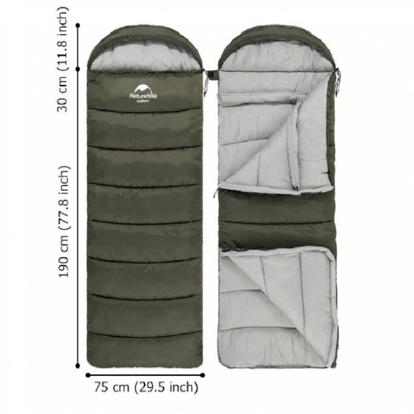 Спальный мешок Naturehike U250 (Левый), коричневый в Севастополе