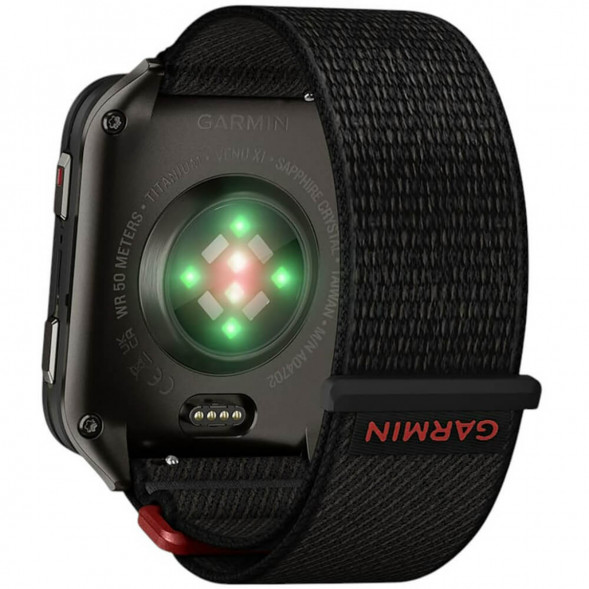 Умные часы Garmin Venu X1 Black с чёрным нейлоновым ремешком ComfortFit 010-02980-02 в Севастополе