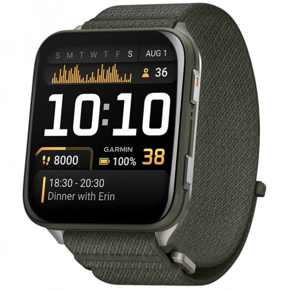 Умные часы Garmin Venu X1 Green с нейлоновым ремешком Moss ComfortFit 010-02980-03 в Севастополе
