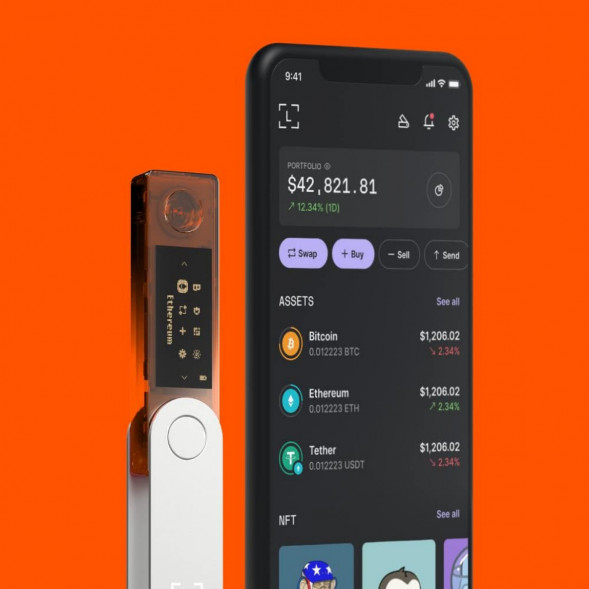 Аппаратный криптокошелек Ledger Nano X, BTC Orange  в Севастополе