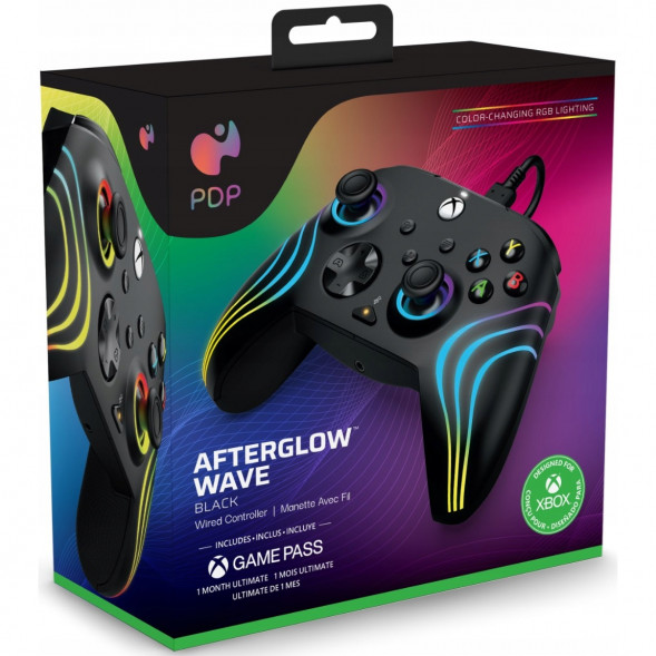 Геймпад проводной PDP для Xbox Afterglow Wave, Black в Севастополе