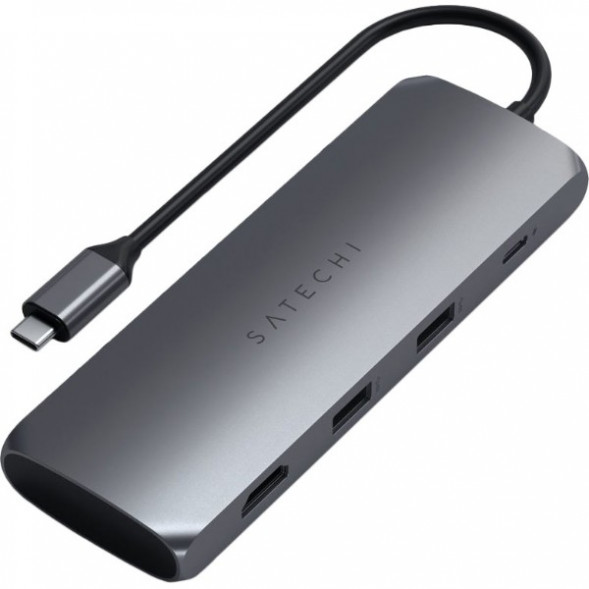 Док-станция Satechi USB-C Hybrid Multiport Adapter (with SSD Enclosure M.2 SATA, 2xUSB 3.1, USB Type-C, HDMI), Серый ST-UCHSEM в Севастополе