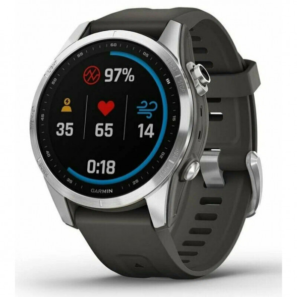 Умные часы Garmin Fenix 7s серебристый с графитовым силиконовым ремешком 010-02539-01 в Севастополе