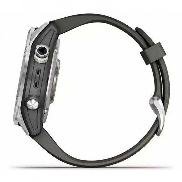 Умные часы Garmin Fenix 7s серебристый с графитовым силиконовым ремешком 010-02539-01 в Севастополе