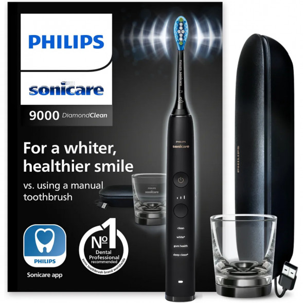 Электрическая зубная щетка Philips Sonicare Diamond Clean 9000 с USB-футляром и зарядным стеклом HX9911/09 в Севастополе