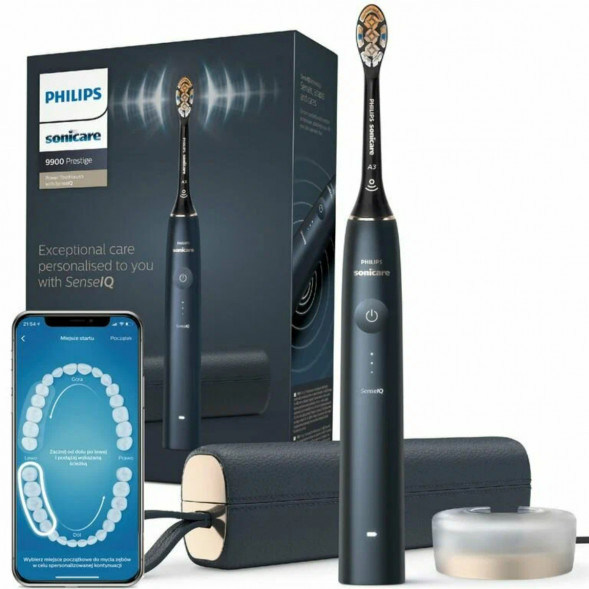Электрическая звуковая зубная щетка Philips Sonicare 9900 Prestige HX9992/12, Dark Blue в Севастополе