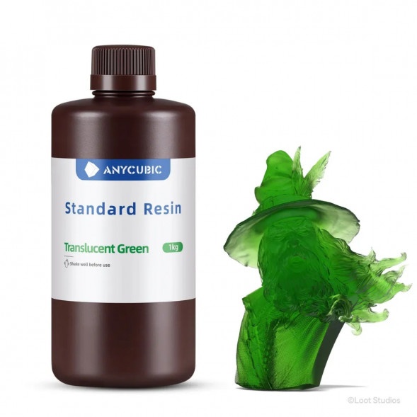 Фотополимерная смола Anycubic Standard Resin для 3D принтера Полупрозрачный зеленый (Tran-Green), 1 кг в Севастополе